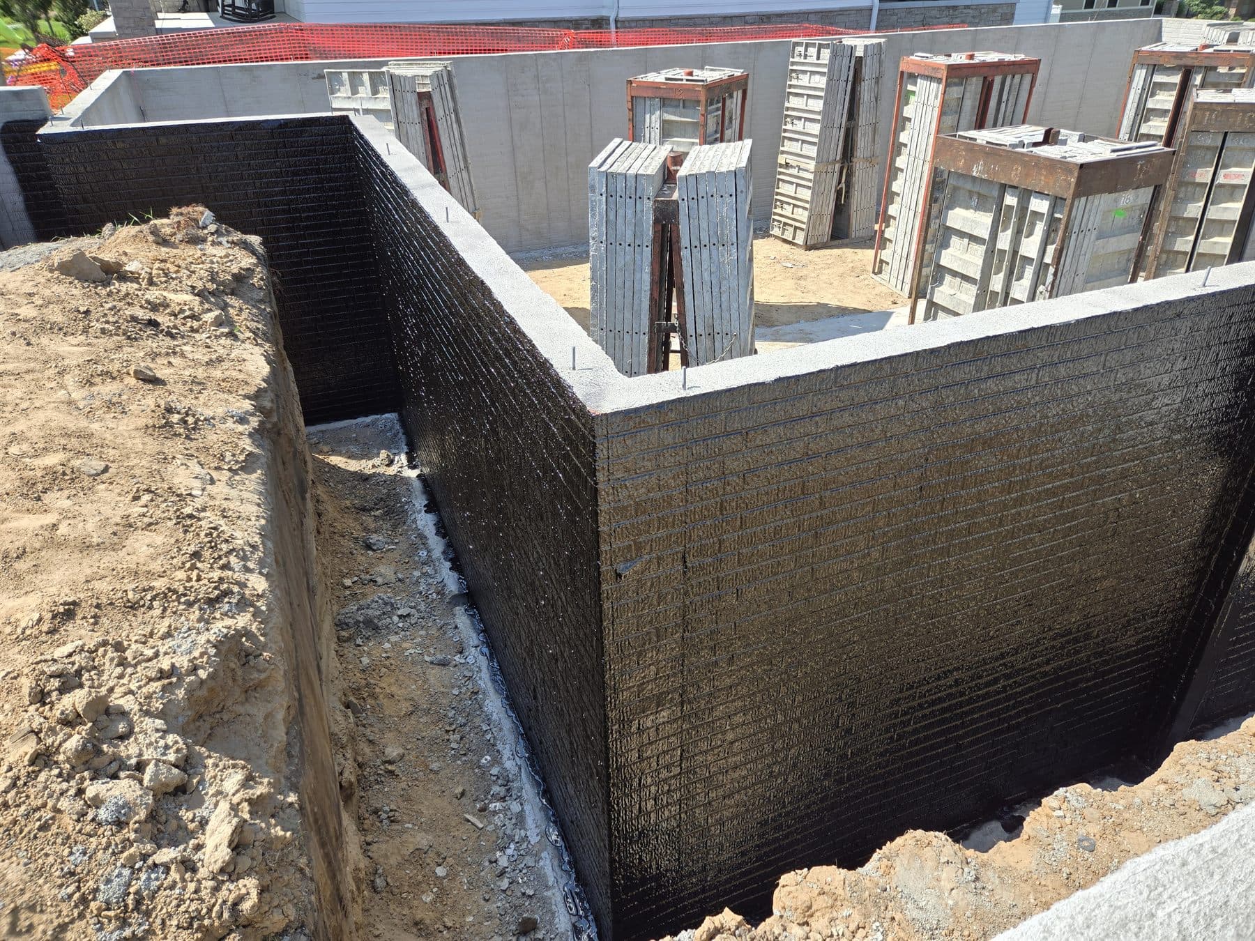 Concrete foundation work for a new residential construction project