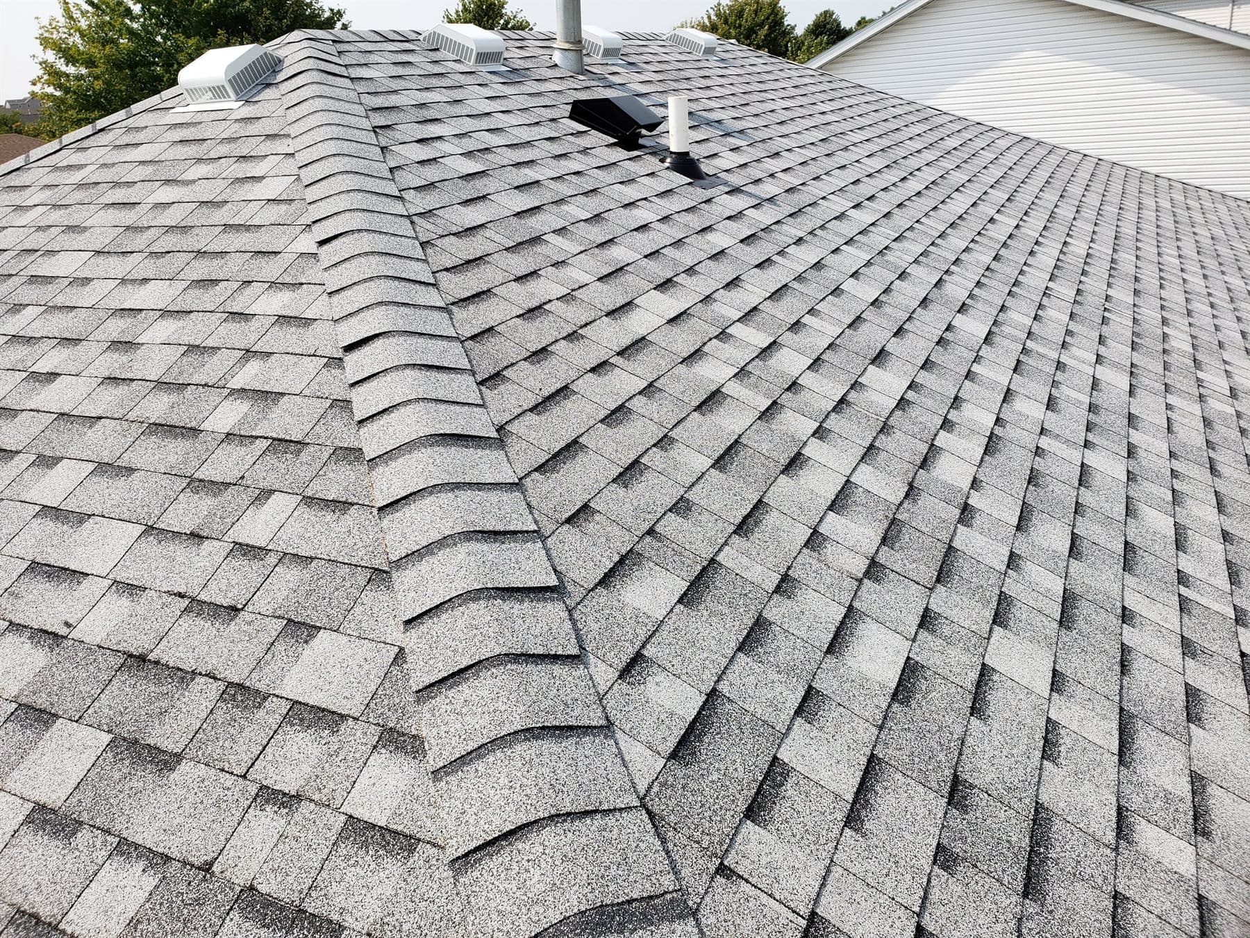 Residential roofing project in progress